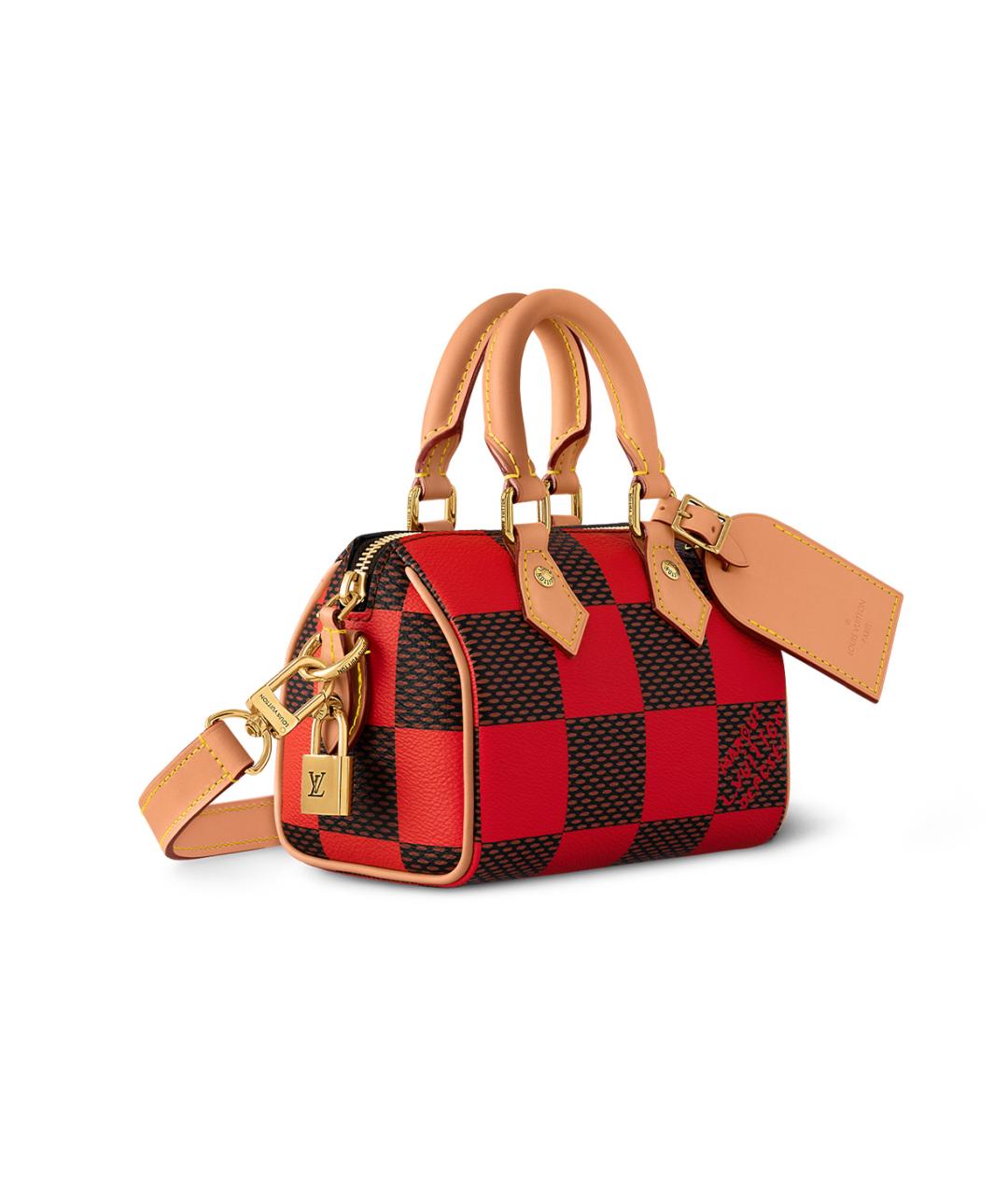 LOUIS VUITTON Красная сумка на плечо из канвы, фото 2