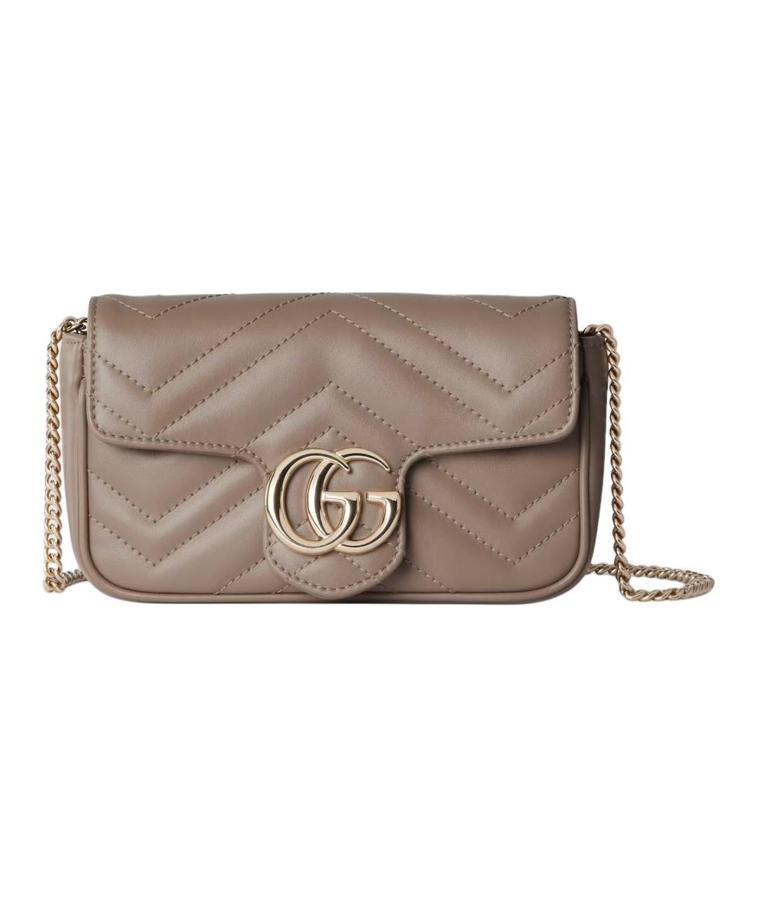 GUCCI Бежевая кожаная сумка через плечо, фото 1