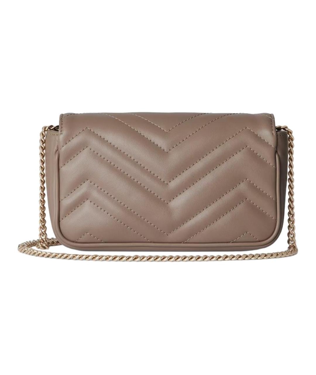 GUCCI Бежевая кожаная сумка через плечо, фото 4
