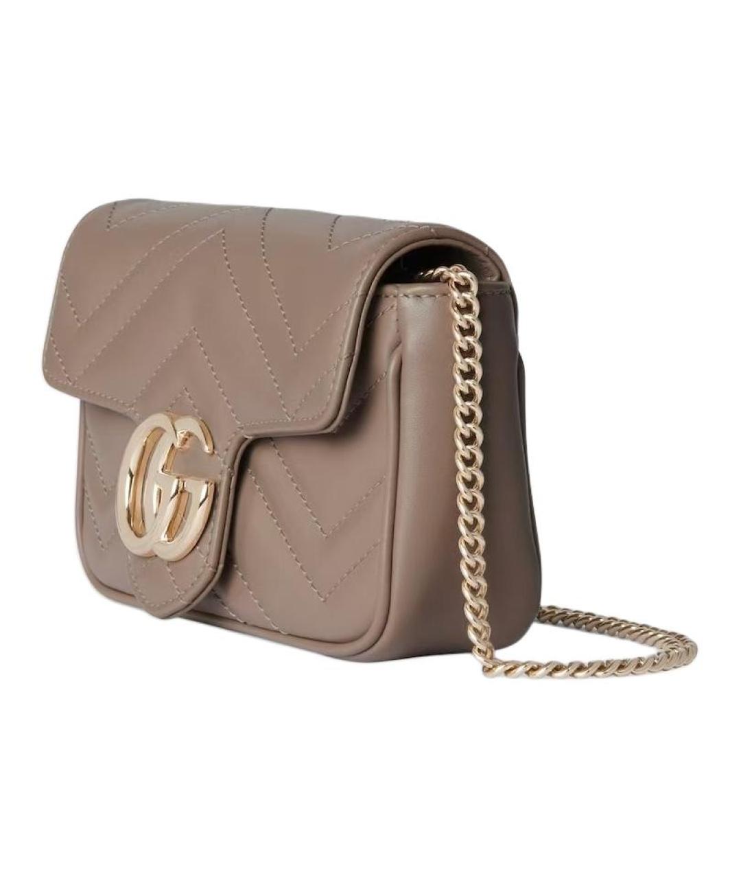GUCCI Бежевая кожаная сумка через плечо, фото 3