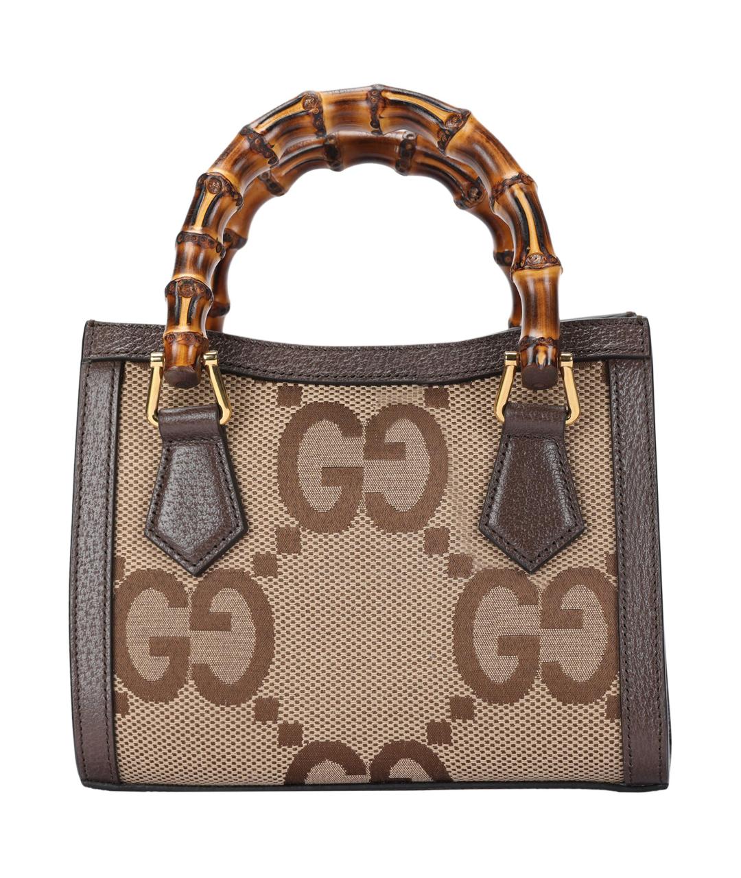 GUCCI Коричневая хлопковая сумка тоут, фото 3