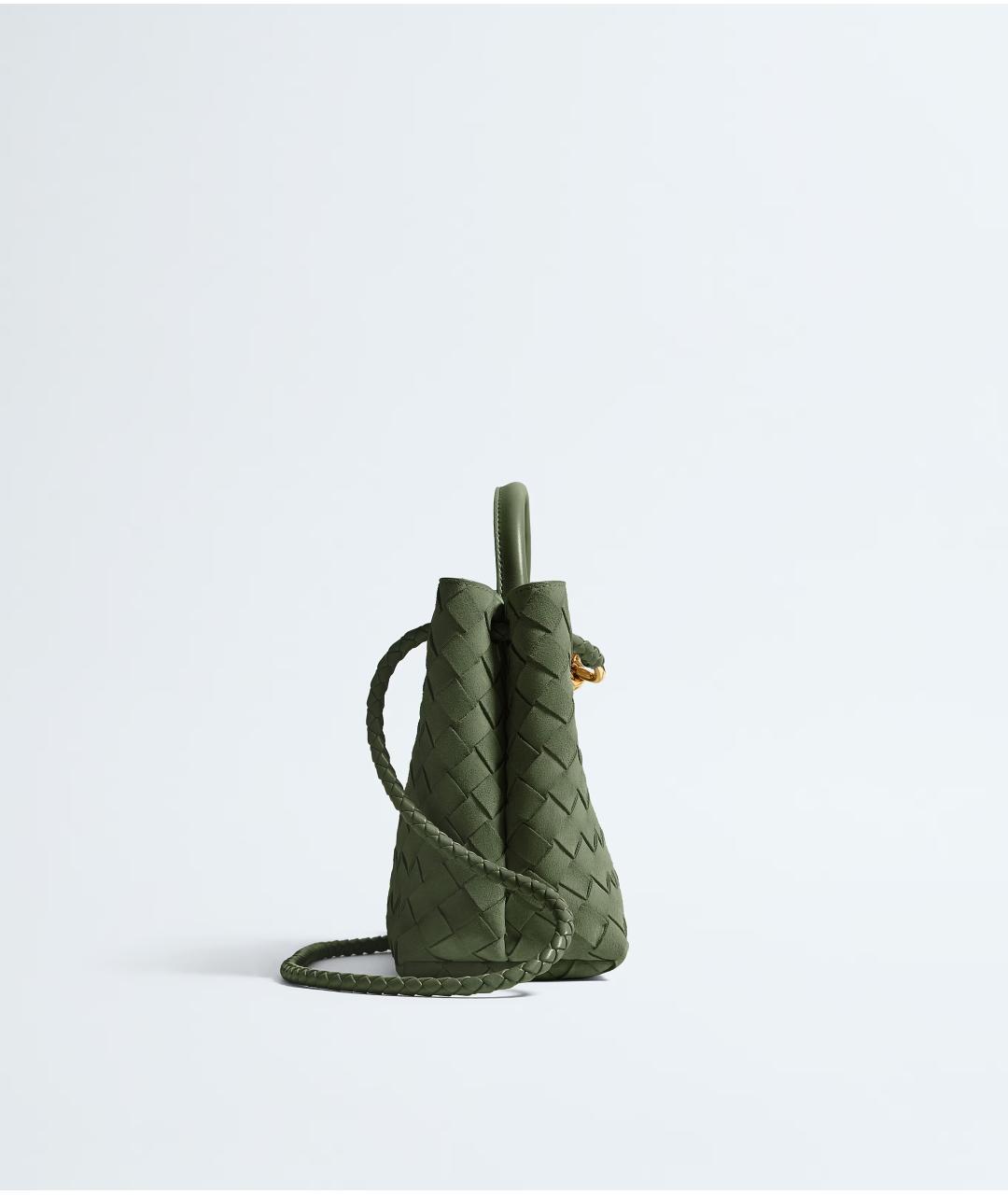 BOTTEGA VENETA Зеленая кожаная сумка тоут, фото 3
