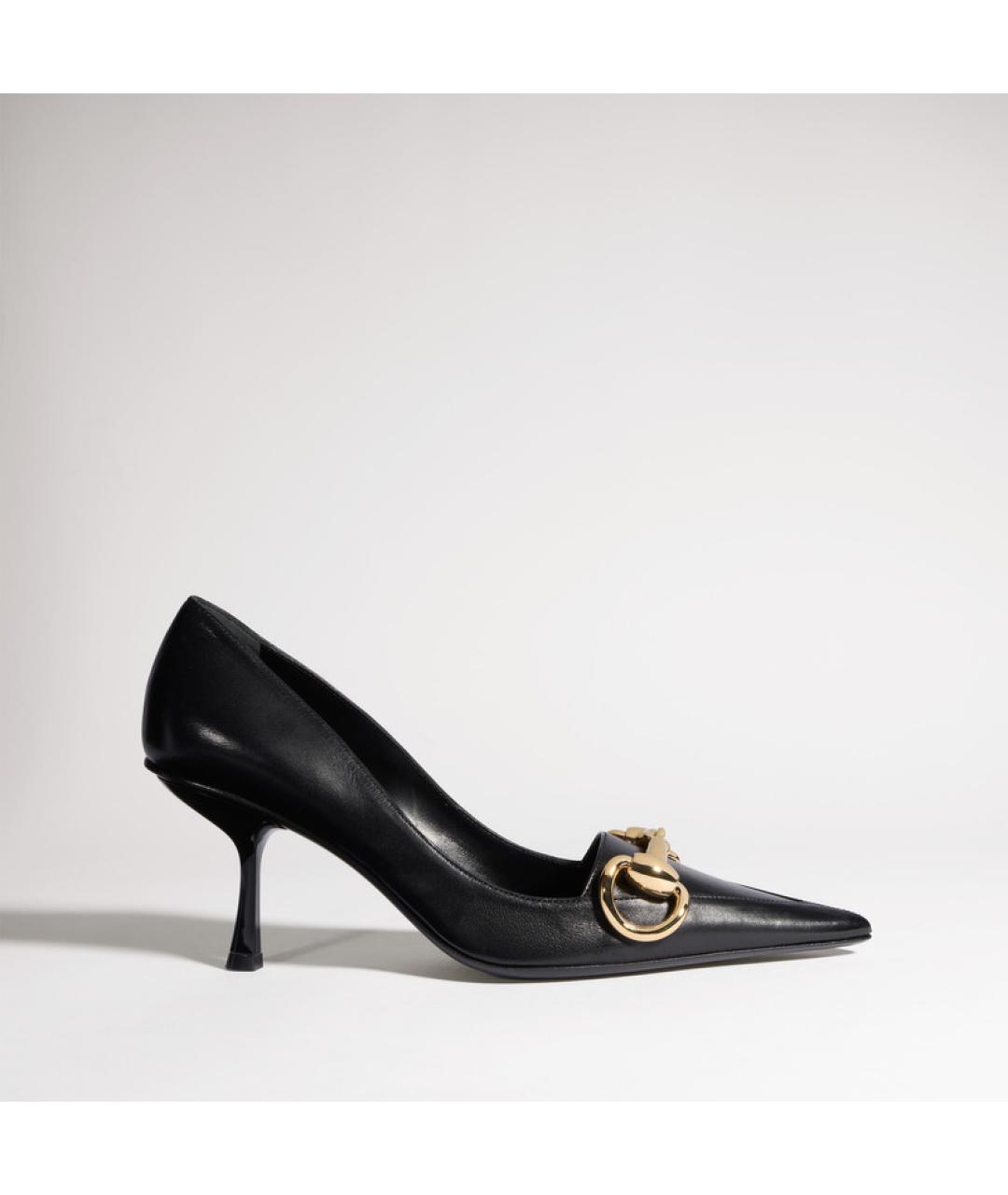 GUCCI Черные кожаные туфли, фото 6