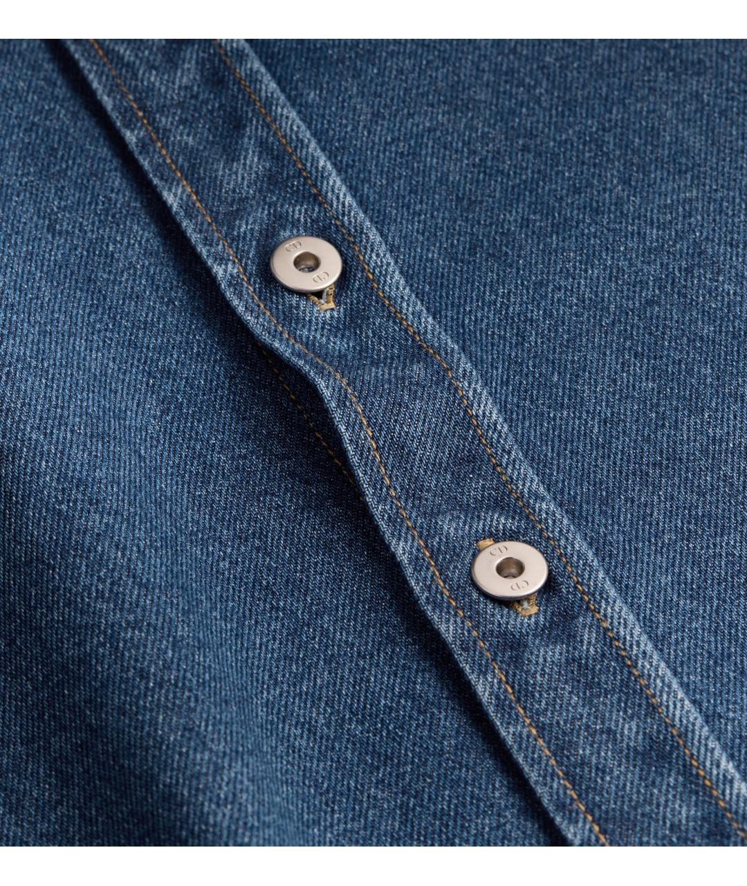 CHRISTIAN DIOR Синяя хлопковая рубашка, фото 3