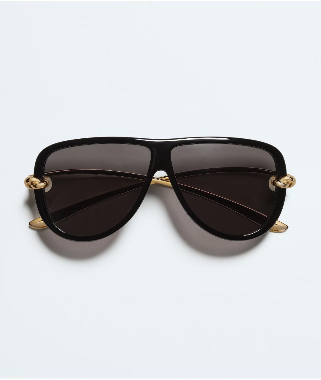 BOTTEGA VENETA Черные пластиковые солнцезащитные очки, фото 4