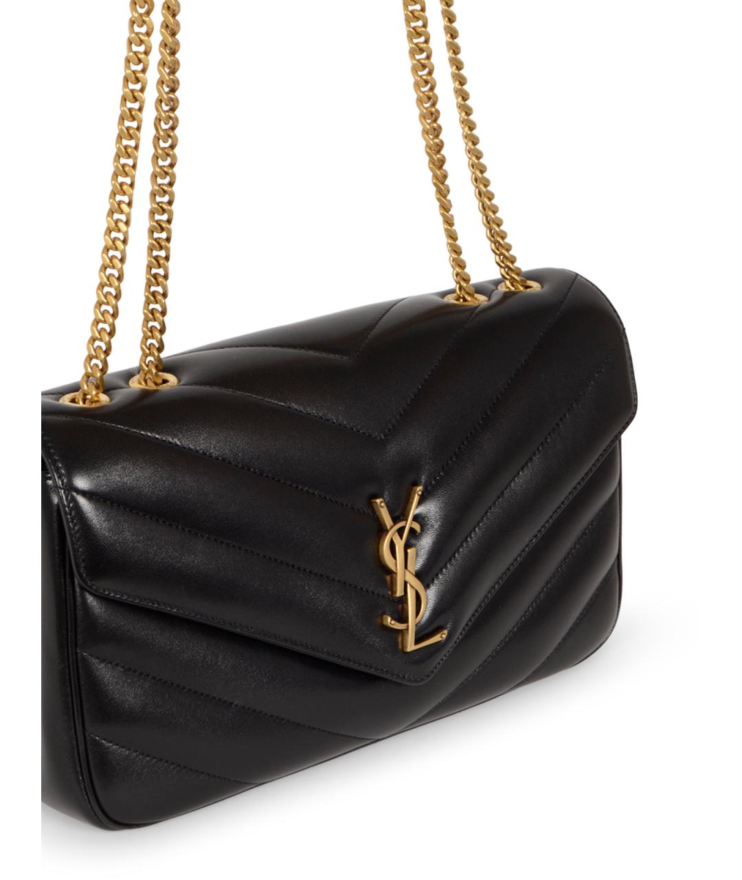 SAINT LAURENT Черная кожаная сумка через плечо, фото 4