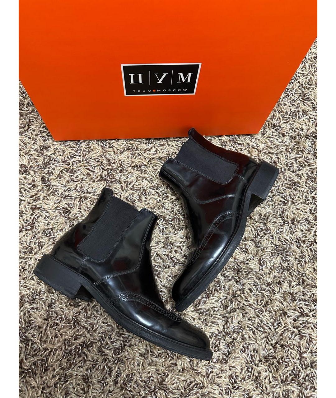 SAINT LAURENT Черные низкие ботинки из лакированной кожи, фото 2