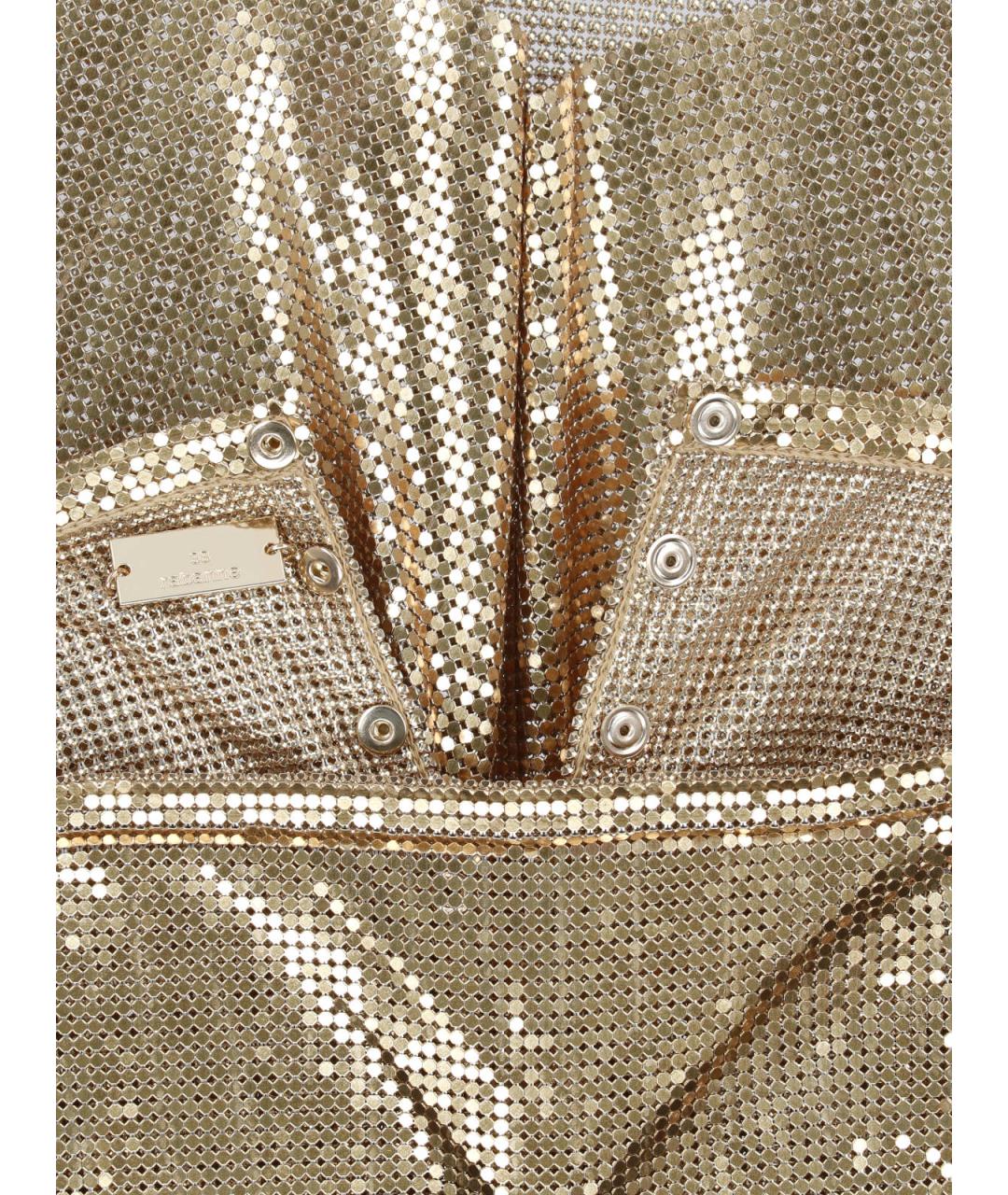 PACO RABANNE Золотая юбка мини, фото 4