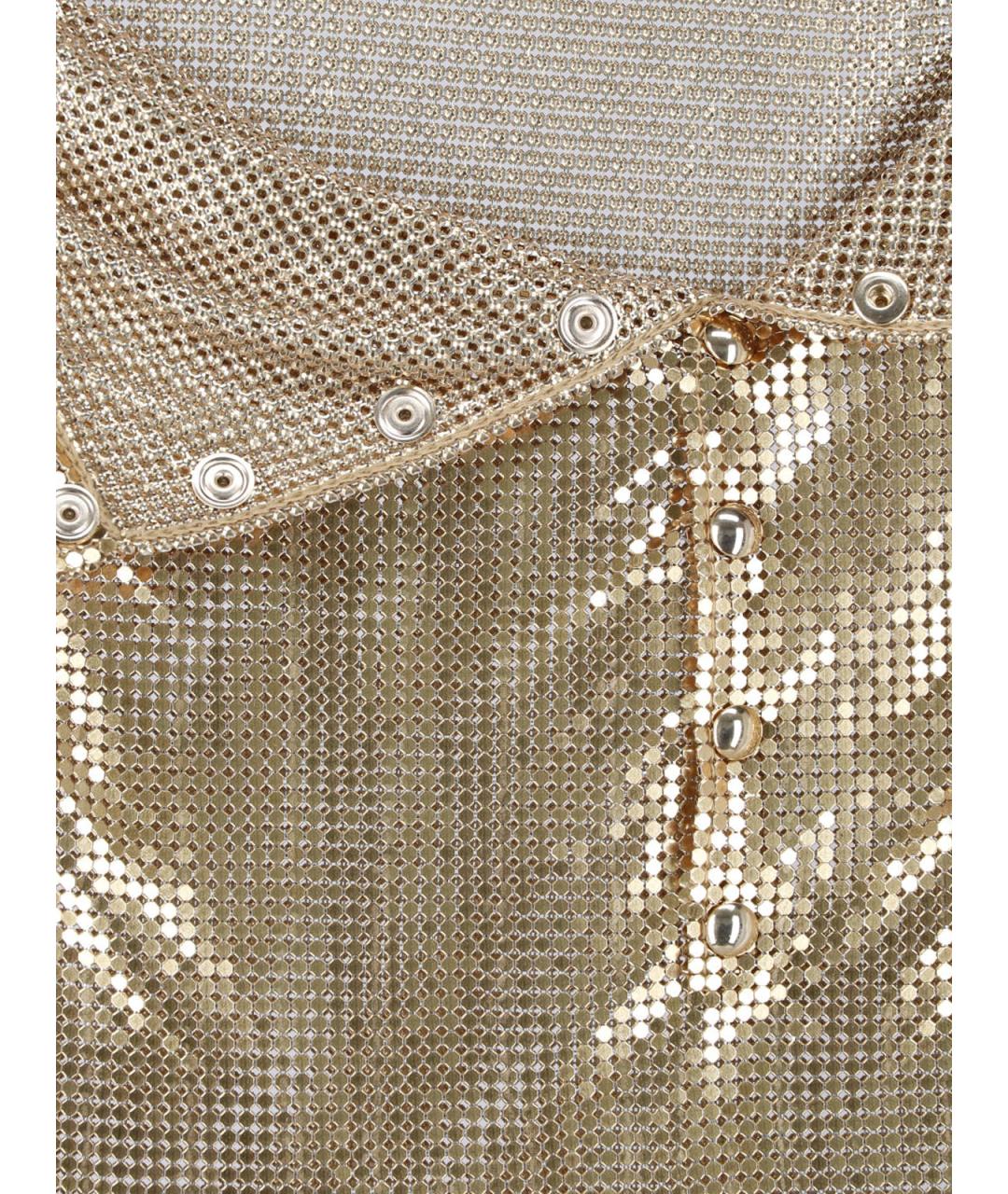 PACO RABANNE Золотая юбка мини, фото 5