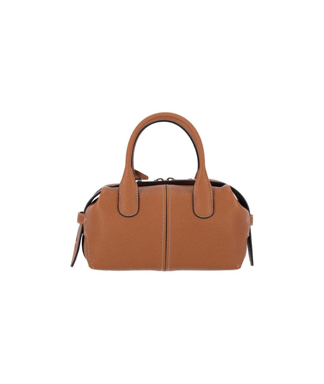 TOD'S Коричневая кожаная сумка с короткими ручками, фото 3