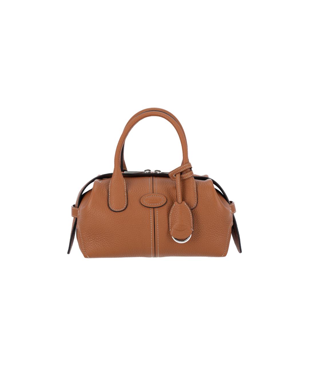 TOD'S Коричневая кожаная сумка с короткими ручками, фото 1