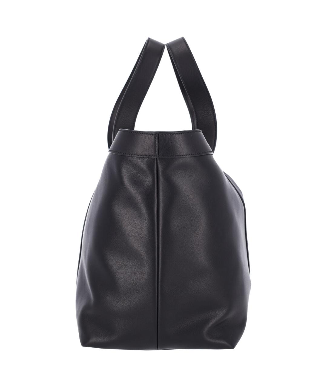 SAINT LAURENT Черная кожаная сумка тоут, фото 5