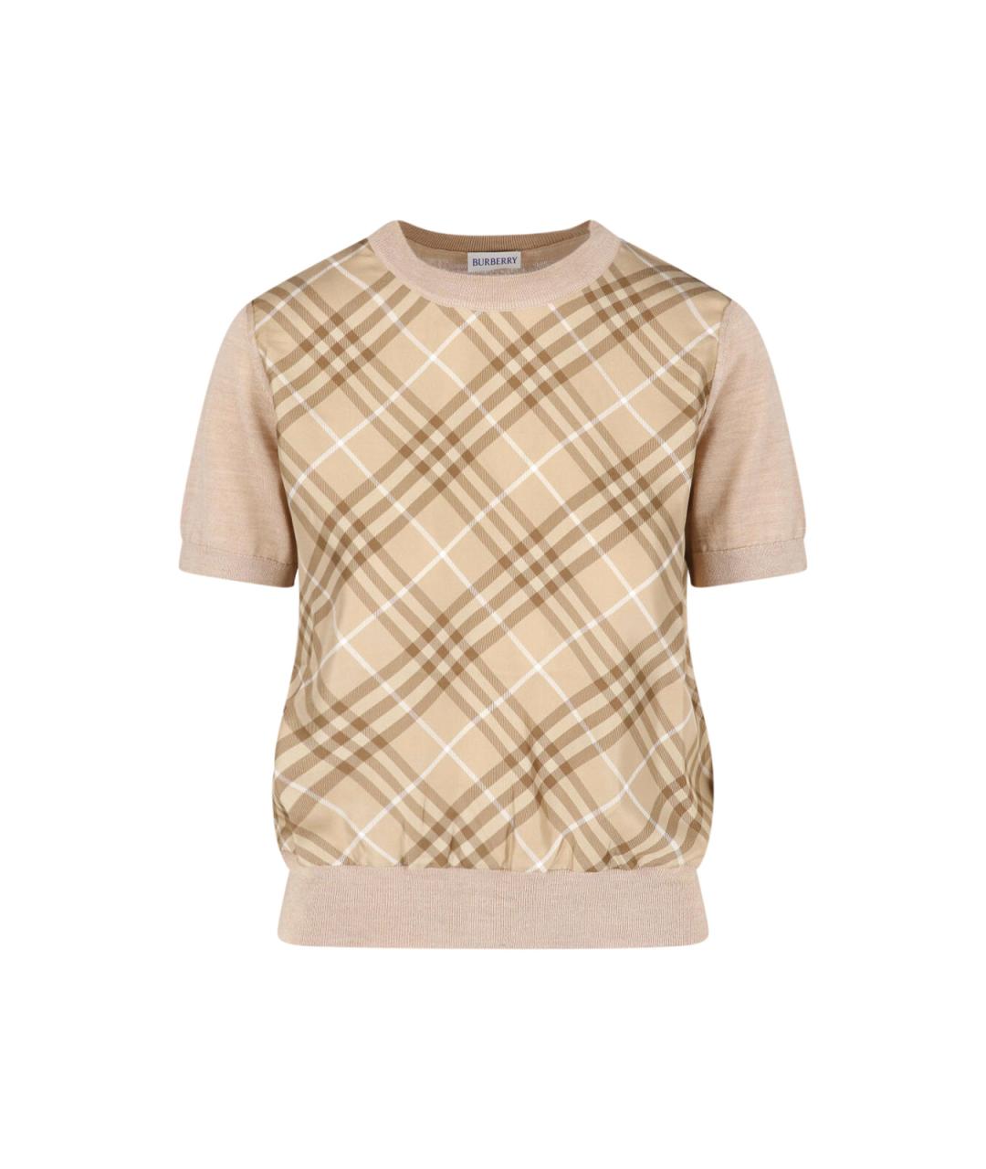 BURBERRY Бежевый шерстяной джемпер / свитер, фото 1