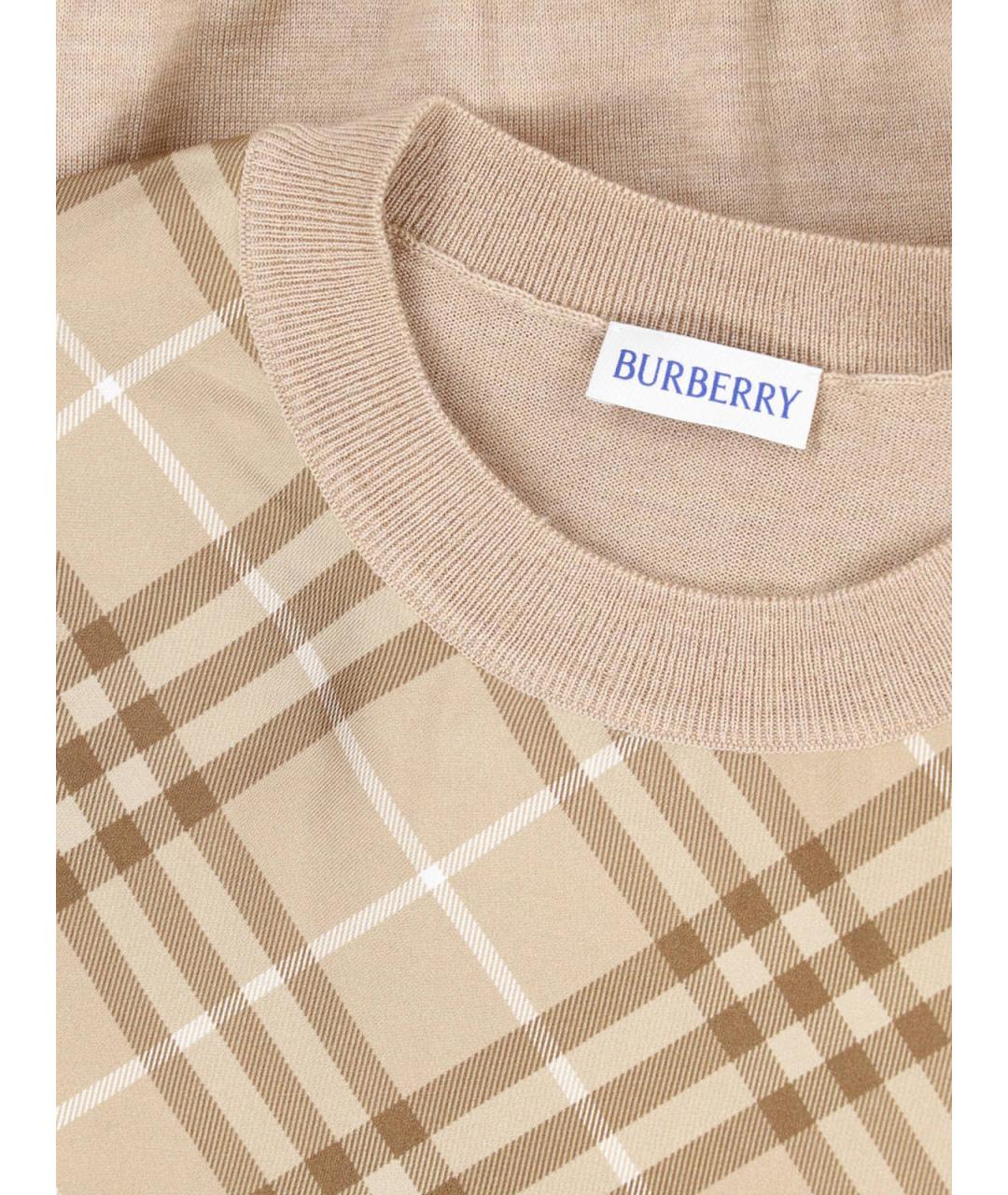 BURBERRY Бежевый шерстяной джемпер / свитер, фото 3