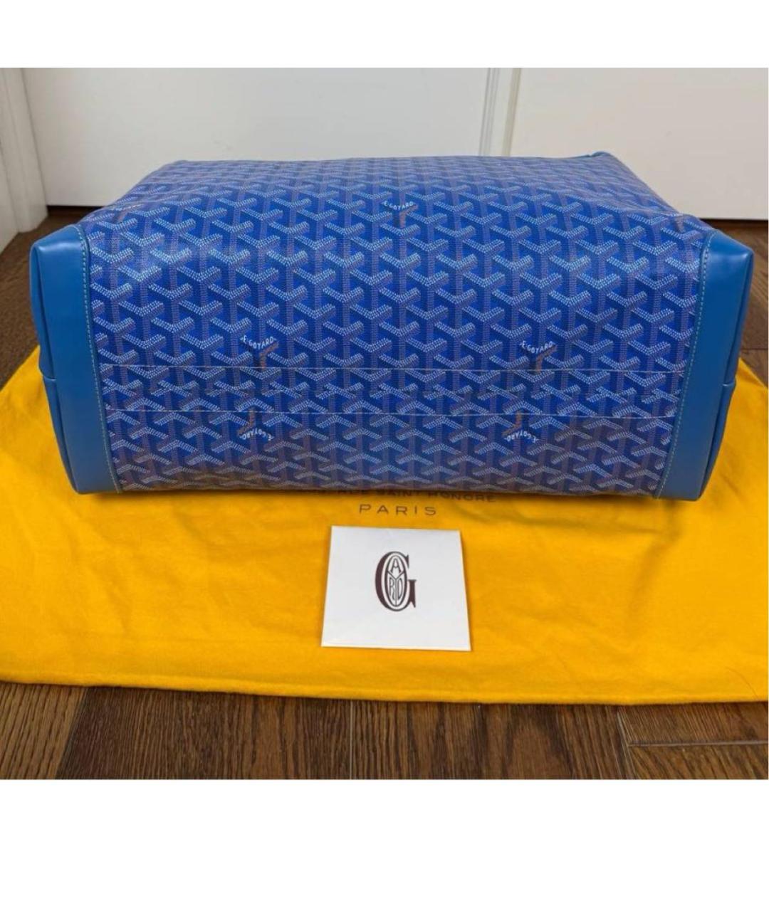 GOYARD Синяя кожаная дорожная/спортивная сумка, фото 8