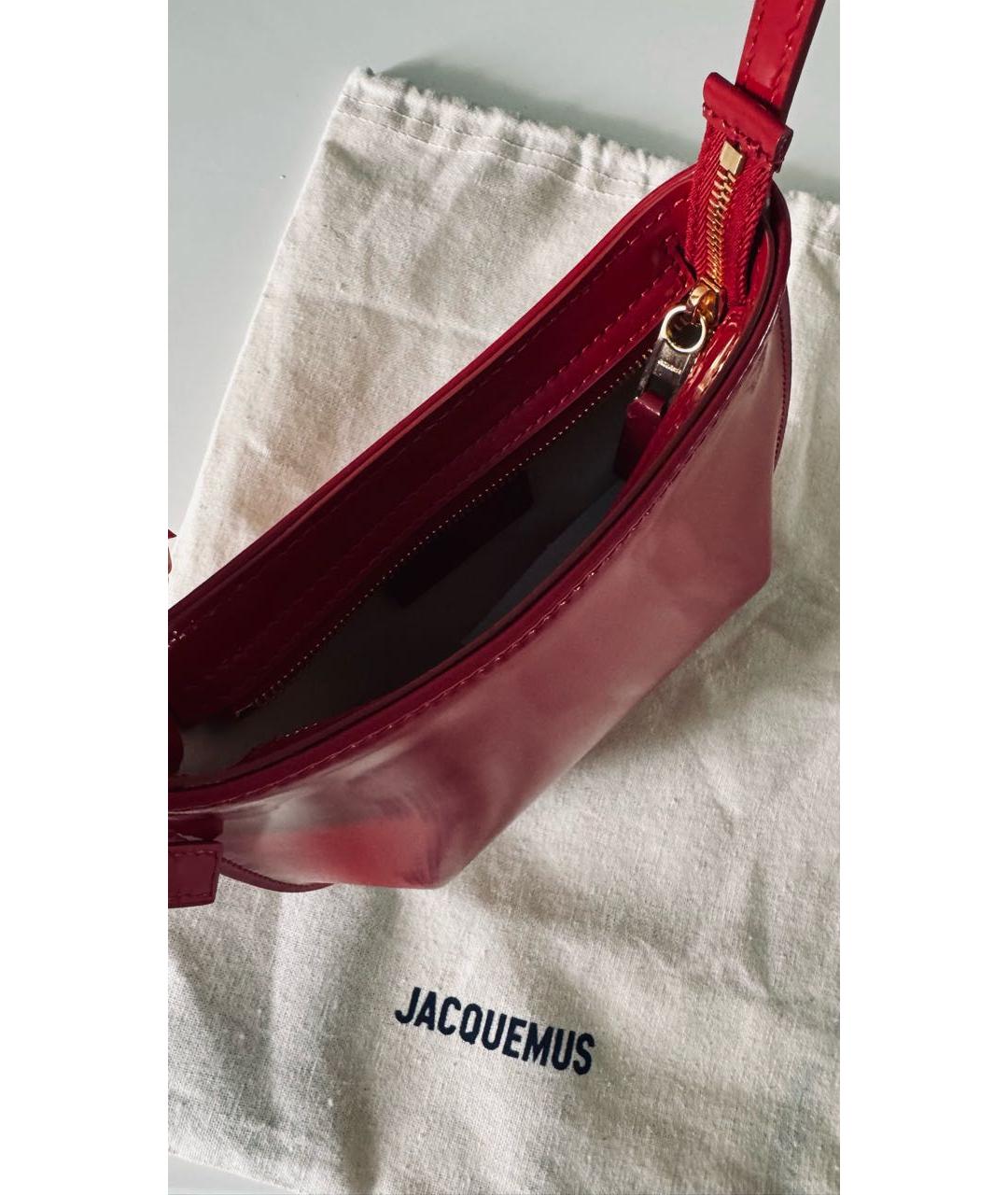 JACQUEMUS Красная сумка через плечо из лакированной кожи, фото 4