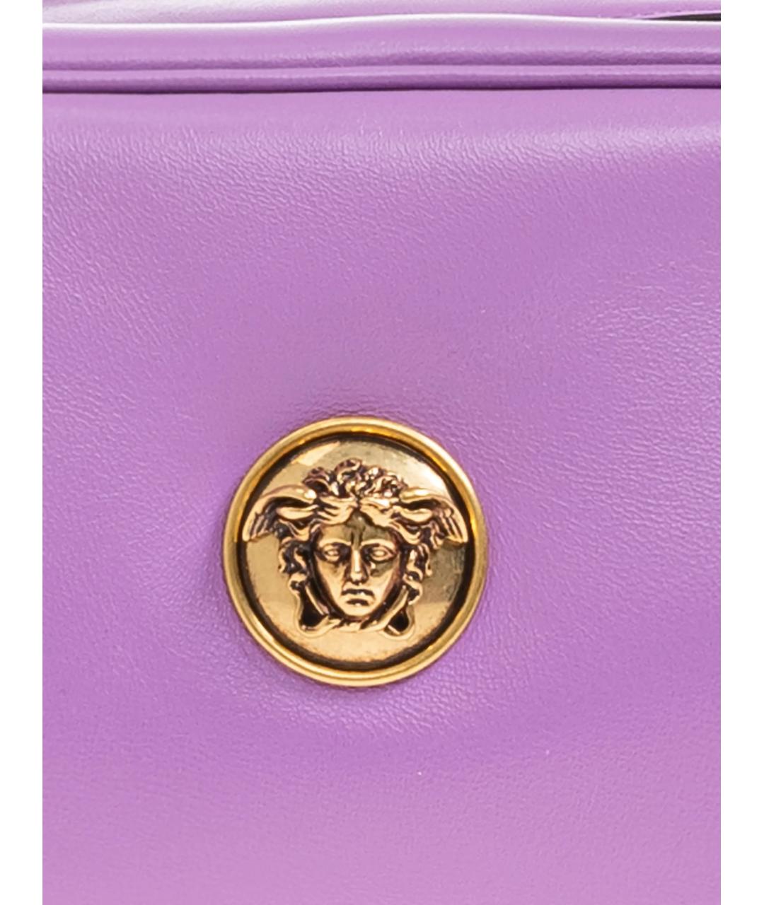 VERSACE Фиолетовая кожаная сумка через плечо, фото 5