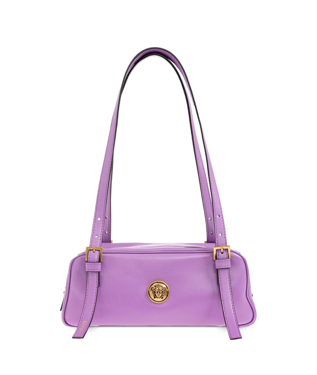 VERSACE Фиолетовая кожаная сумка через плечо, фото 1