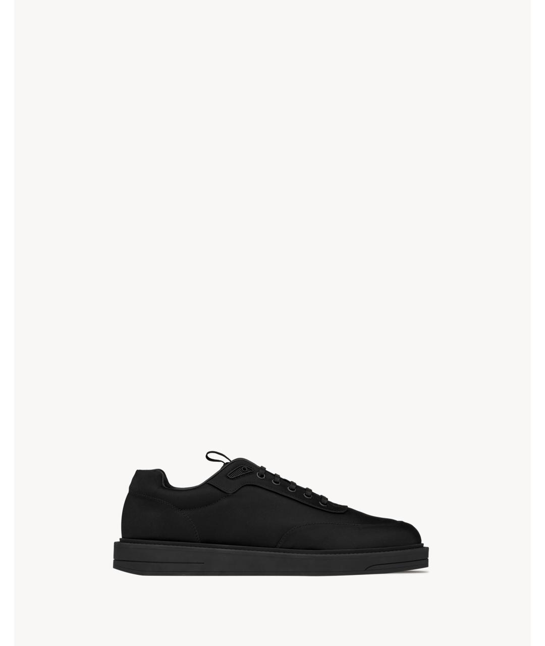 SAINT LAURENT Черные кожаные низкие кроссовки / кеды, фото 4