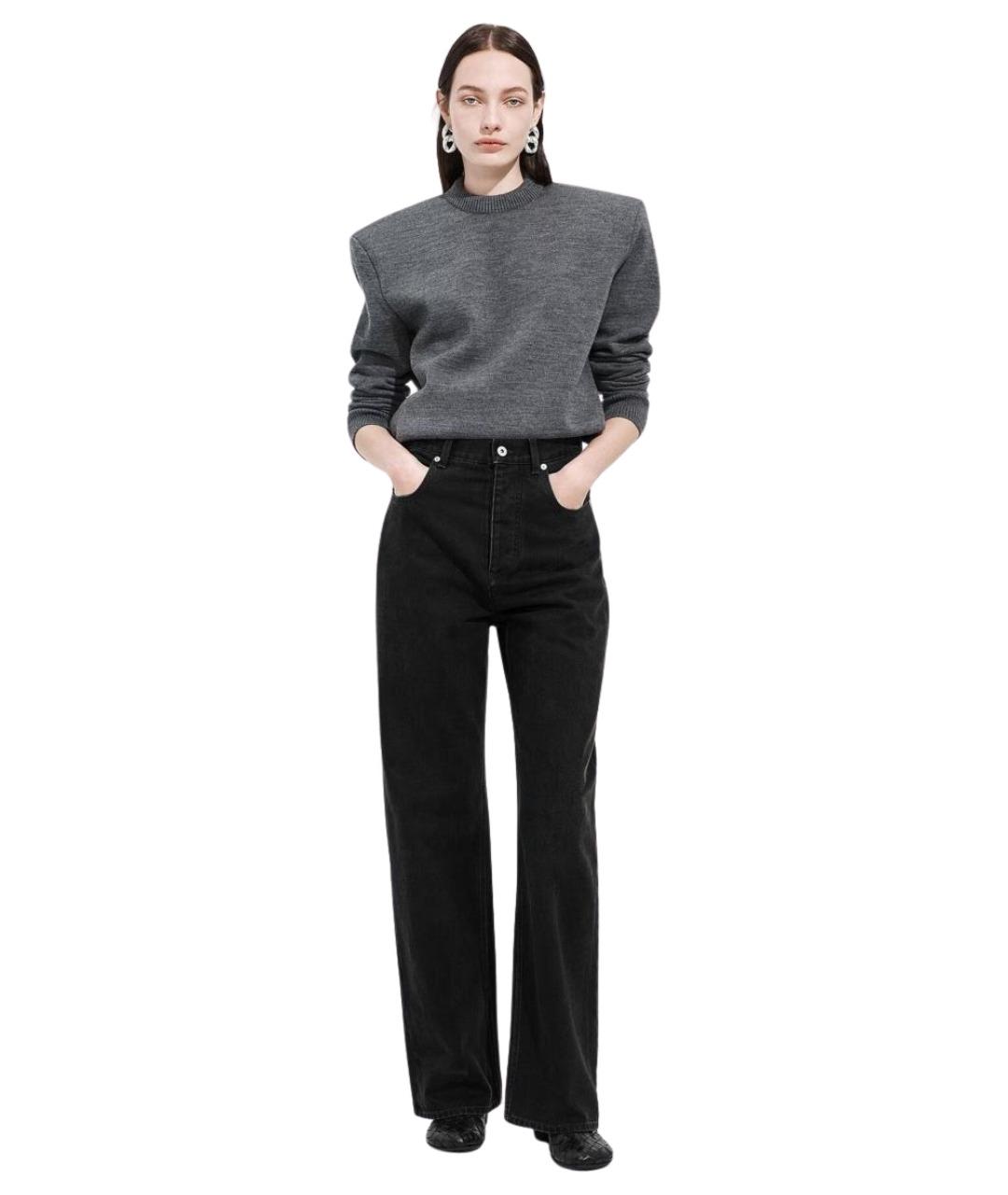 BOTTEGA VENETA Черные хлопковые прямые джинсы, фото 1