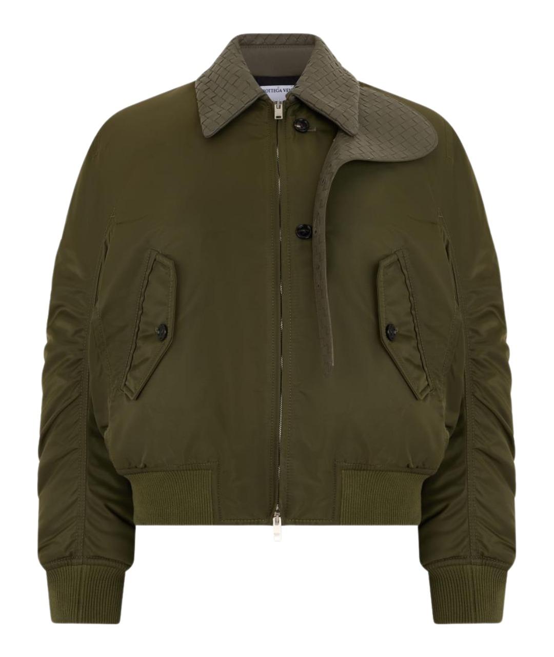 BOTTEGA VENETA Зеленая полиамидовая куртка, фото 1