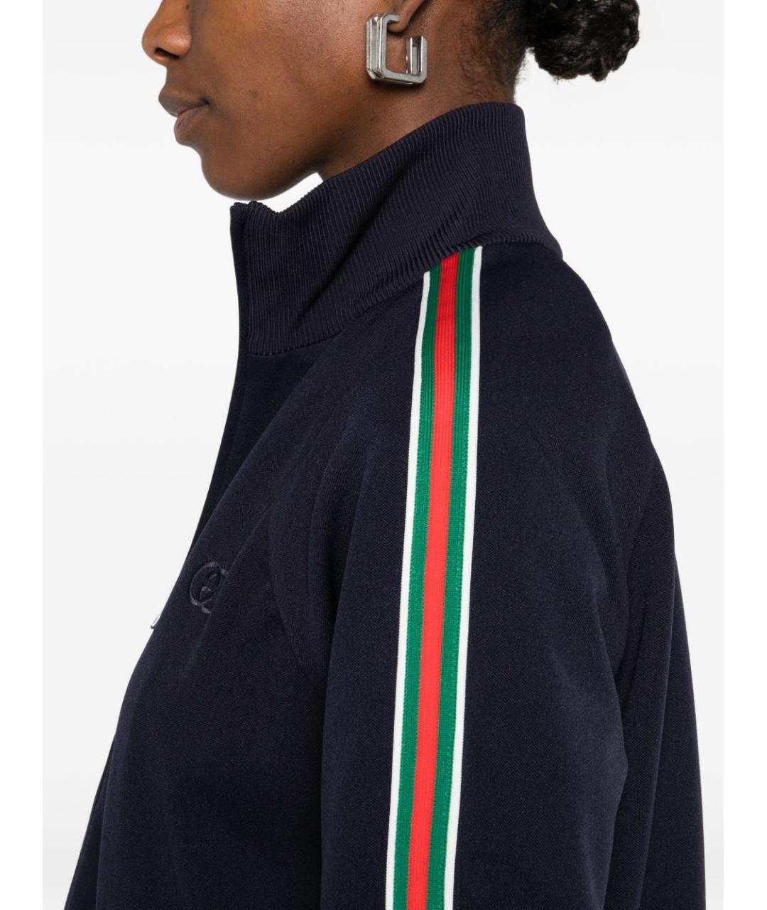 GUCCI Синяя полиэстеровая куртка, фото 2