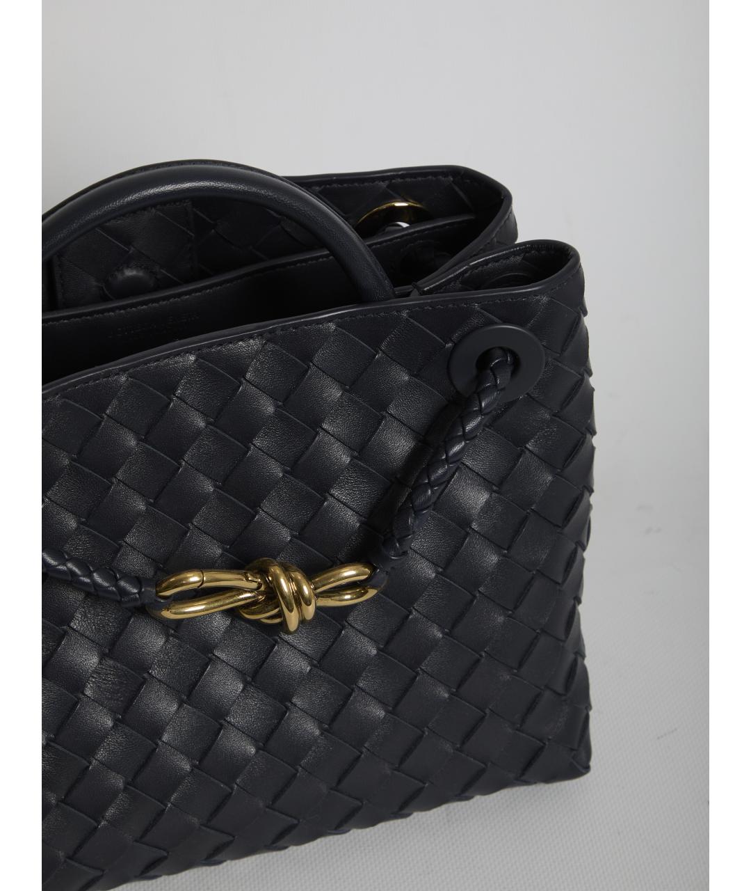 BOTTEGA VENETA Синяя кожаная сумка с короткими ручками, фото 4