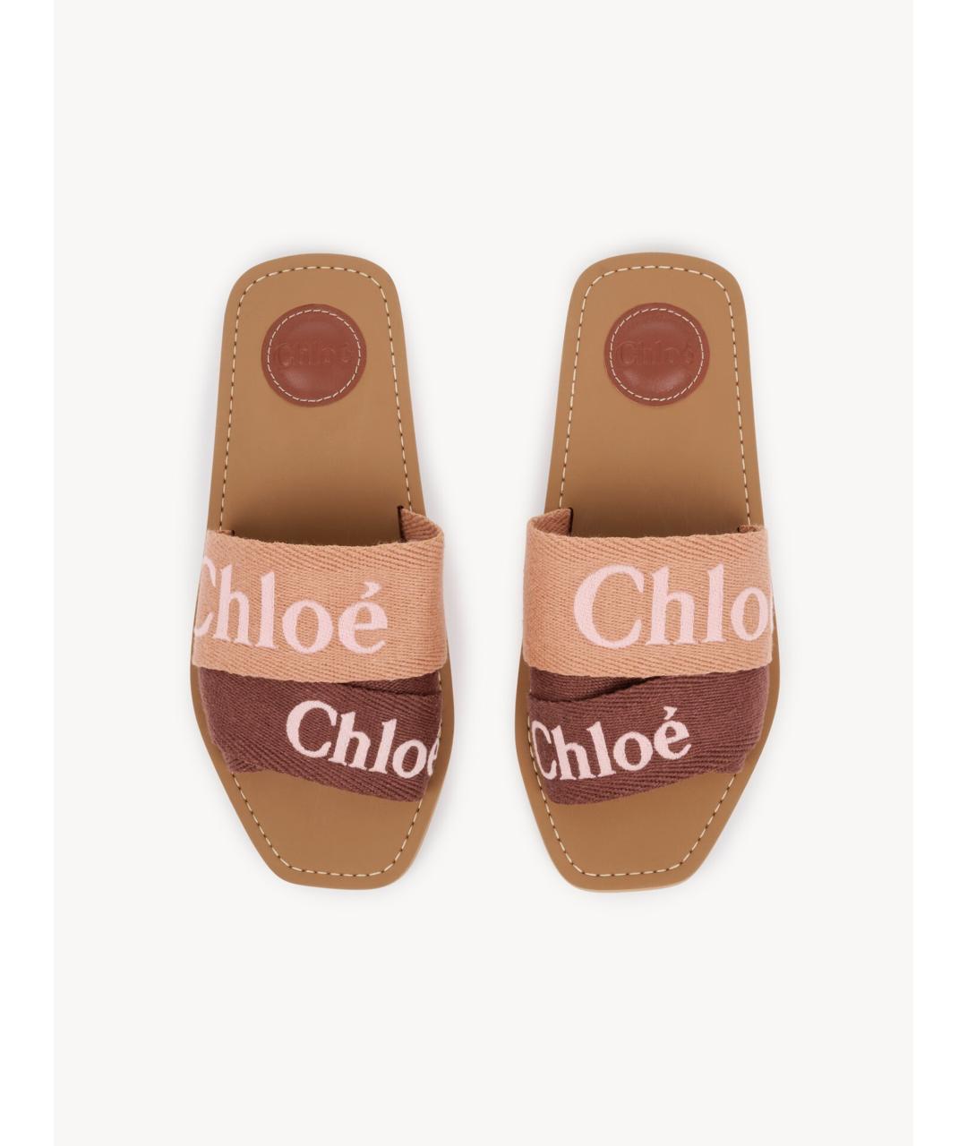 CHLOE Коричневые текстильные сандалии, фото 3