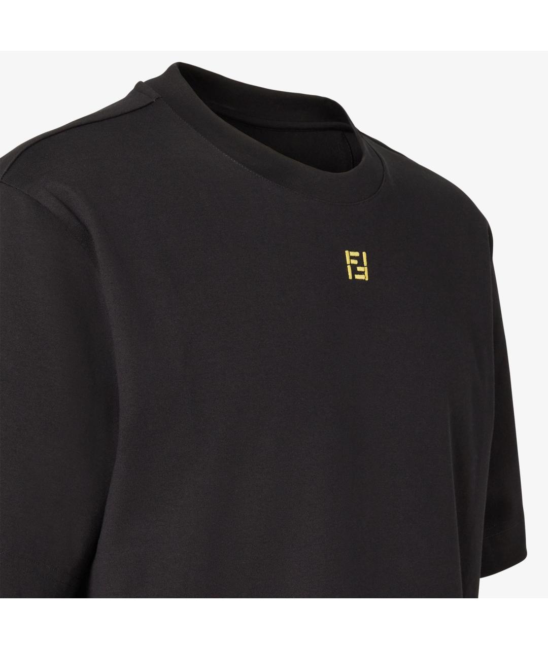 FENDI Черная хлопковая футболка, фото 3