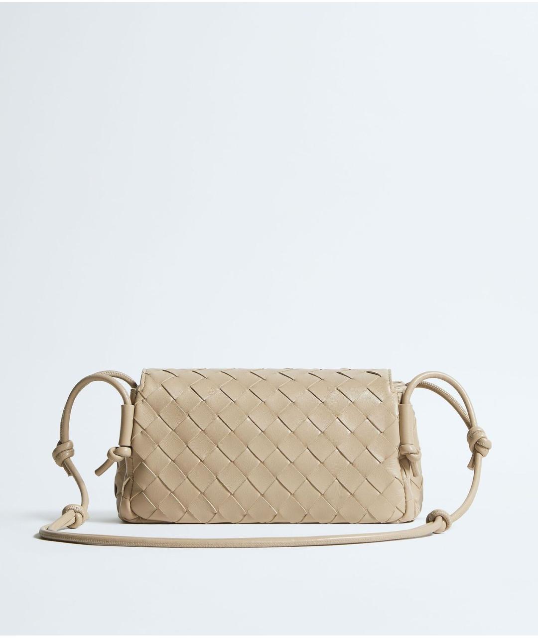 BOTTEGA VENETA Бежевая кожаная сумка через плечо, фото 4