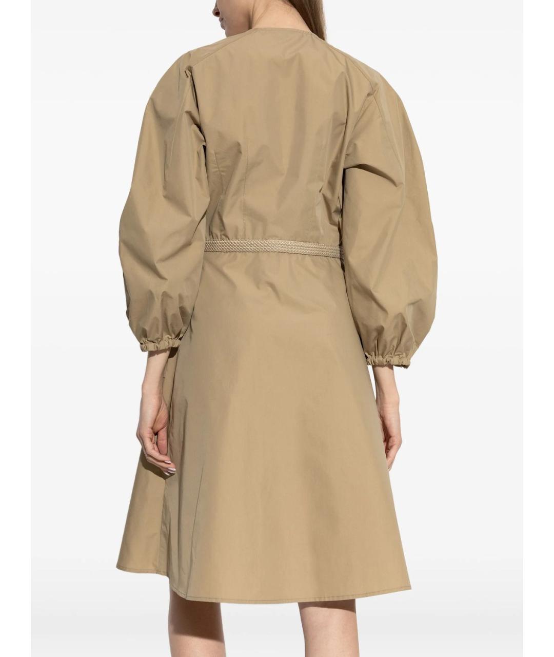MONCLER Бежевое хлопковое повседневное платье, фото 3