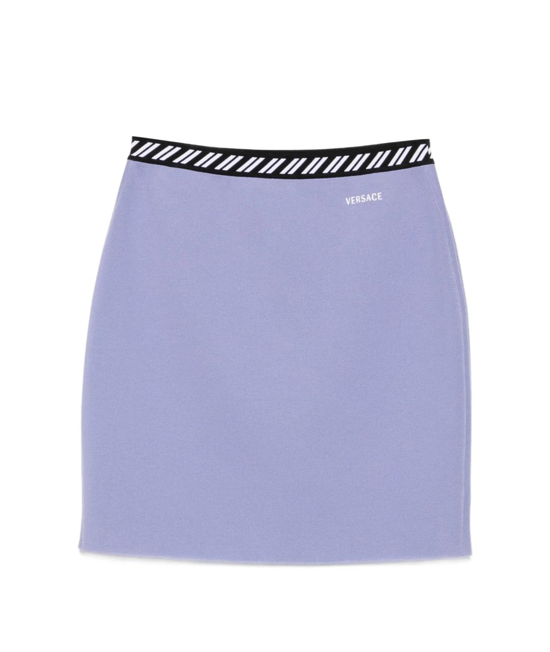 VERSACE Фиолетовая хлопковая юбка мини, фото 1