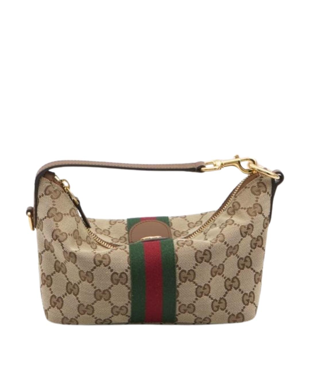 GUCCI Бежевая синтетическая сумка с короткими ручками, фото 1