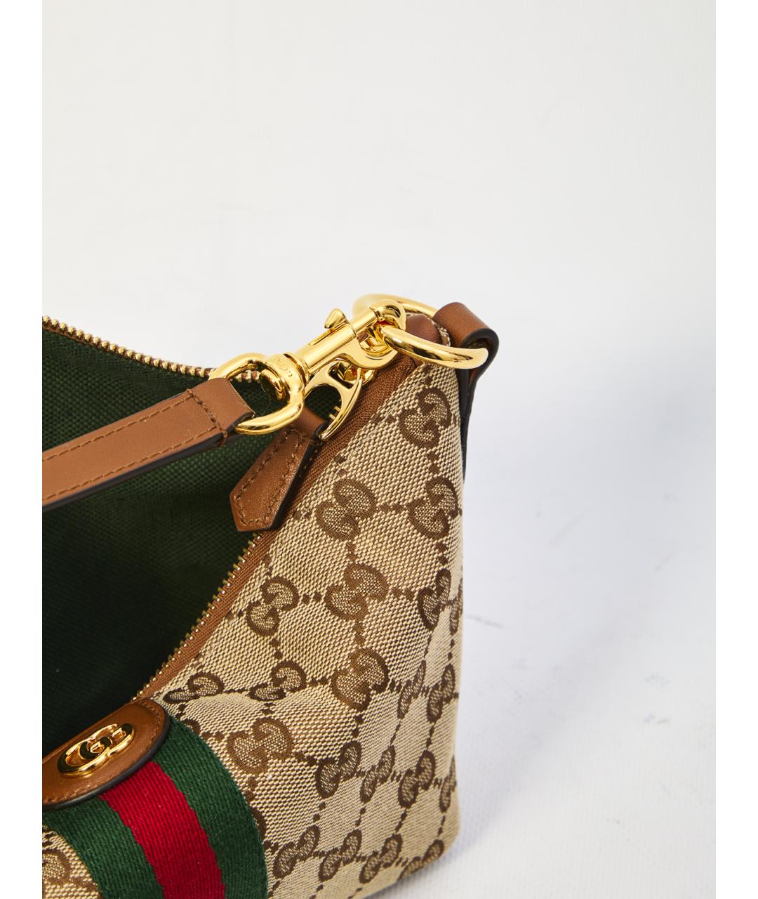 GUCCI Бежевая синтетическая сумка с короткими ручками, фото 4