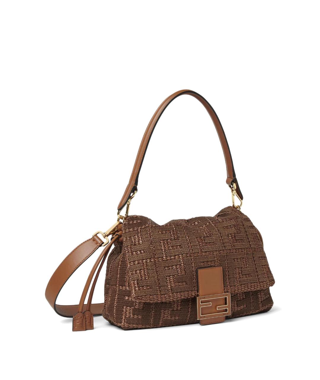 FENDI Коричневая тканевая сумка через плечо, фото 2