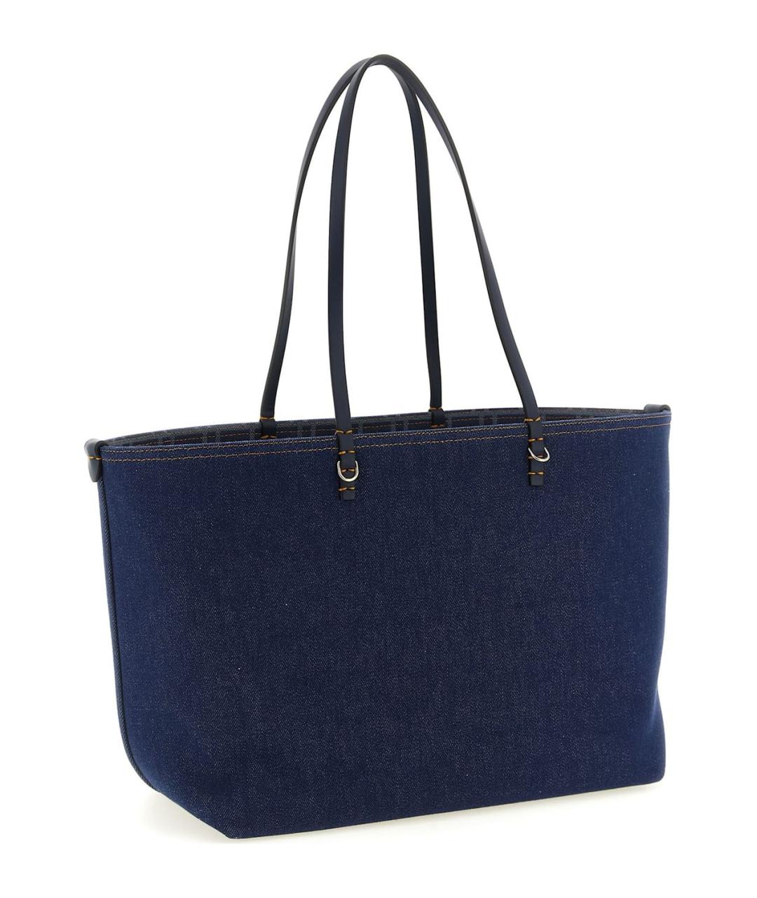 FENDI Синяя хлопковая сумка тоут, фото 2