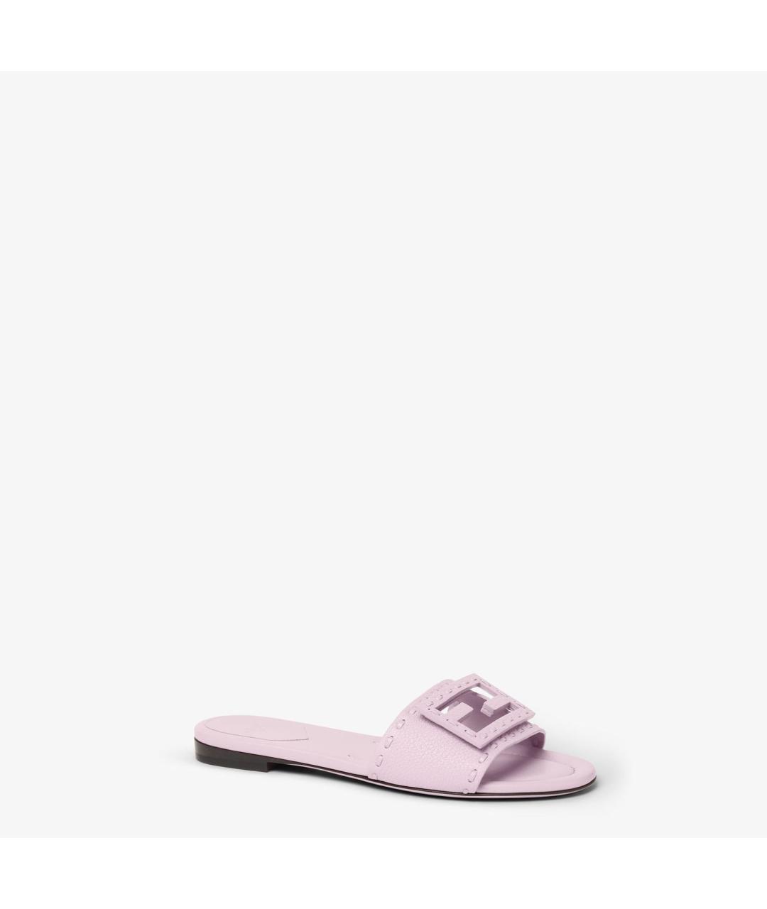 FENDI Фиолетовые кожаные сандалии, фото 2