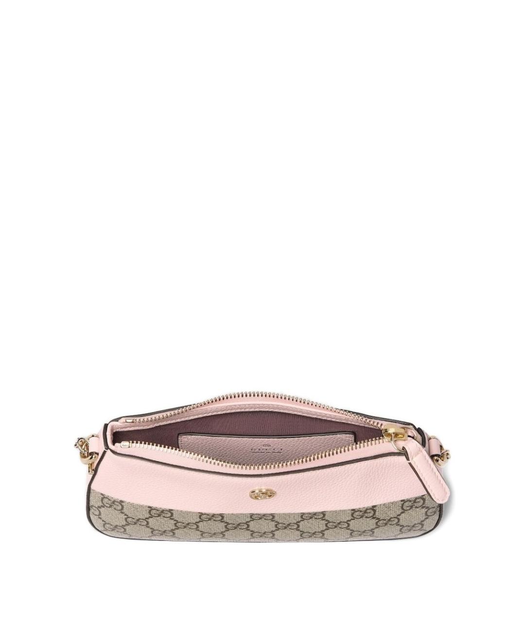 GUCCI Бежевая кожаная сумка через плечо, фото 5