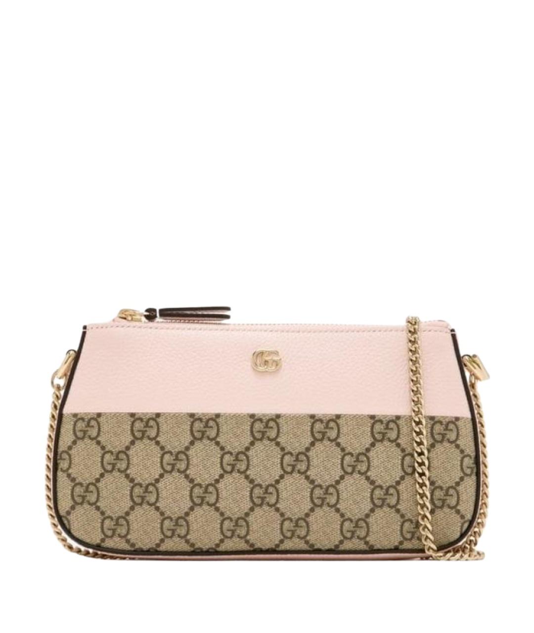 GUCCI Бежевая кожаная сумка через плечо, фото 1
