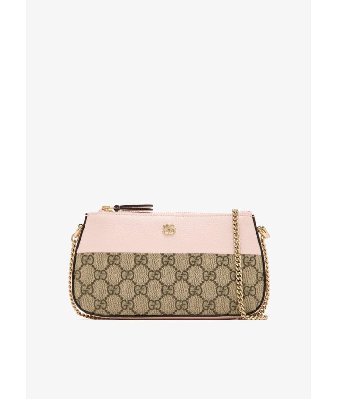 GUCCI Бежевая кожаная сумка через плечо, фото 6