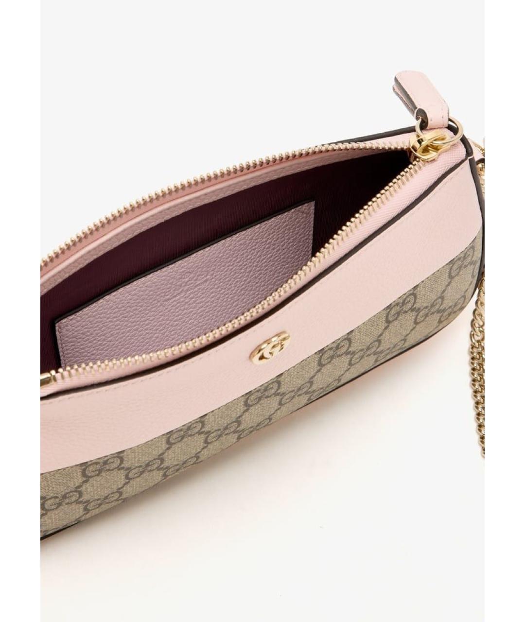 GUCCI Бежевая кожаная сумка через плечо, фото 4