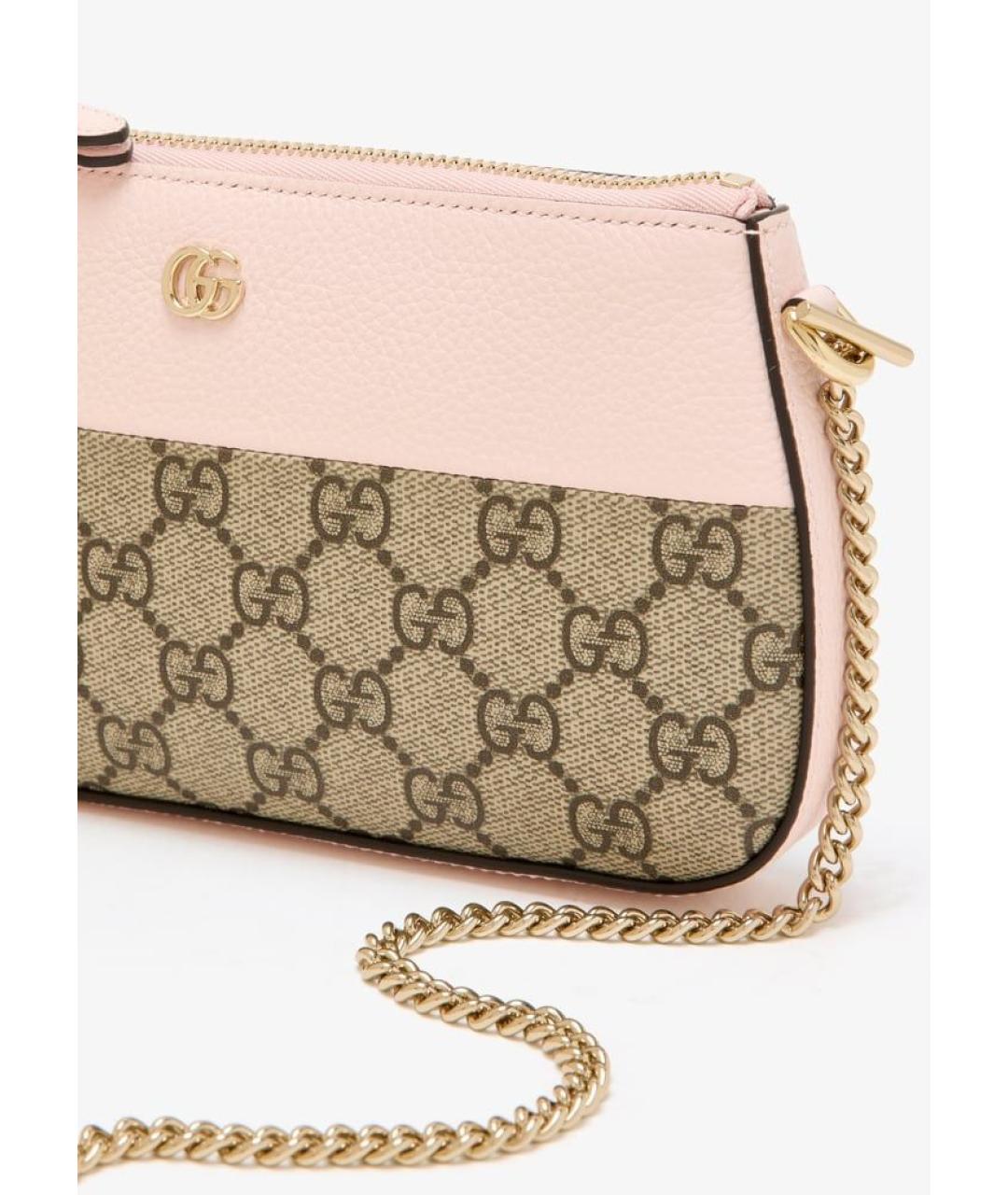 GUCCI Бежевая кожаная сумка через плечо, фото 2