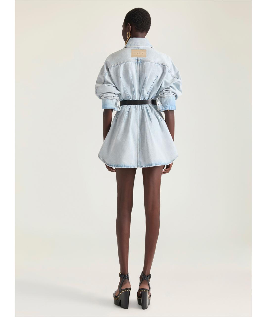 GIVENCHY Синее хлопковое повседневное платье, фото 3