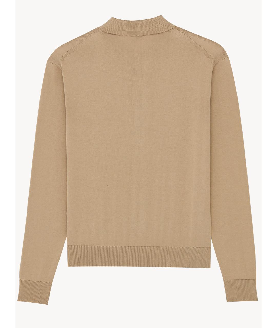 SAINT LAURENT Бежевый хлопковый джемпер / свитер, фото 2