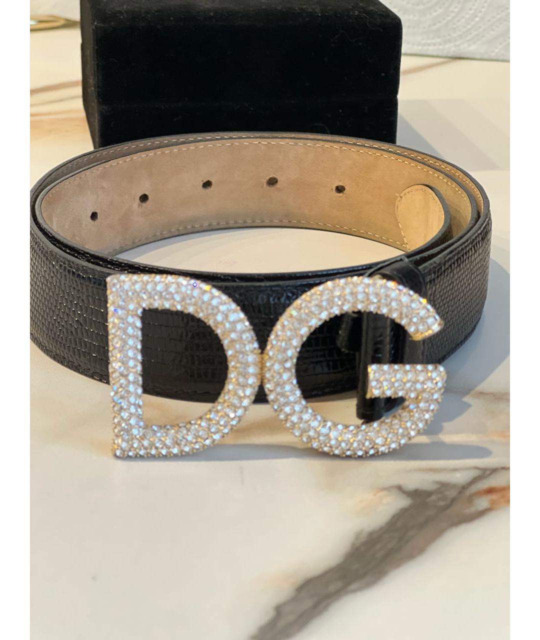 DOLCE&GABBANA Черный кожаный ремень, фото 4