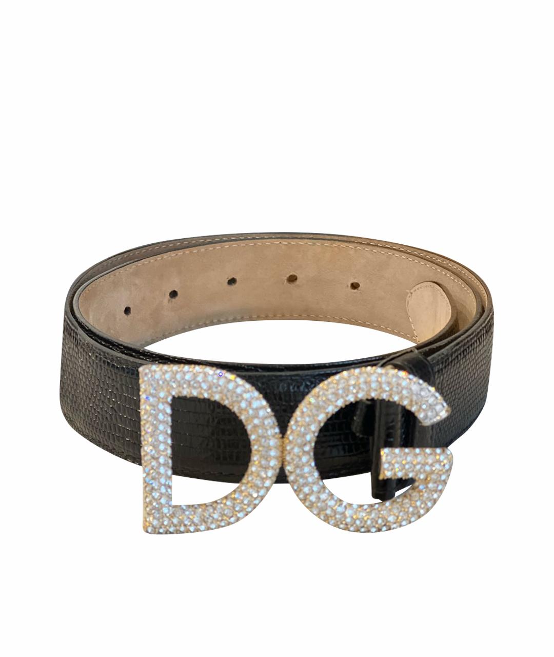 DOLCE&GABBANA Черный кожаный ремень, фото 1