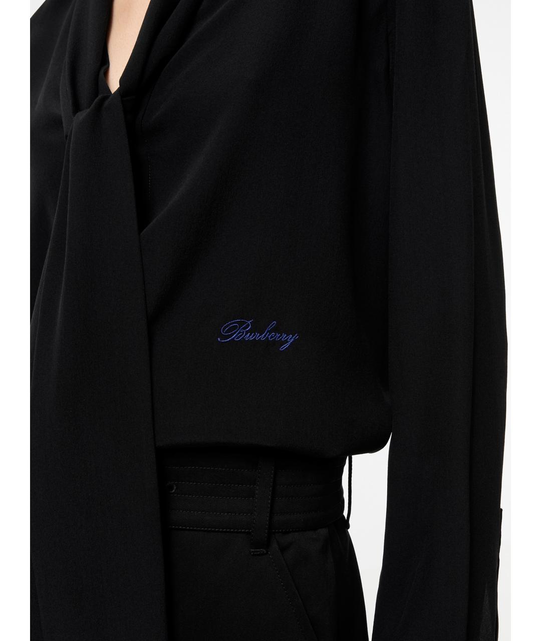 BURBERRY Черная шелковая блузы, фото 3
