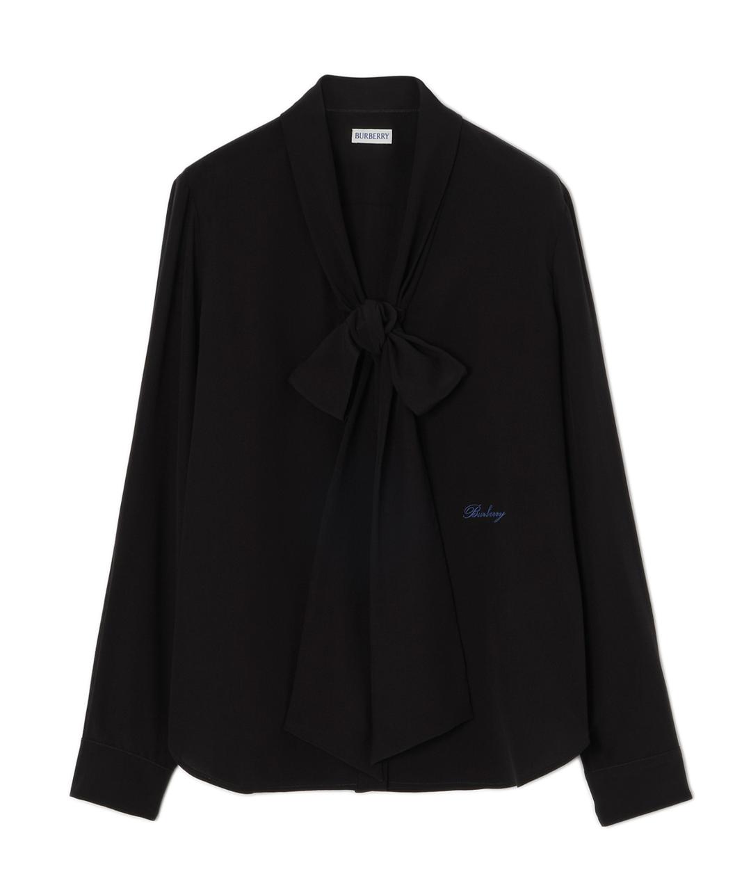 BURBERRY Черная шелковая блузы, фото 1