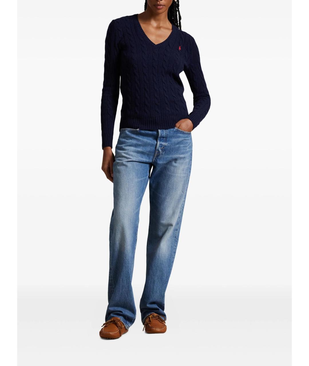 POLO RALPH LAUREN Синий шерстяной джемпер / свитер, фото 2