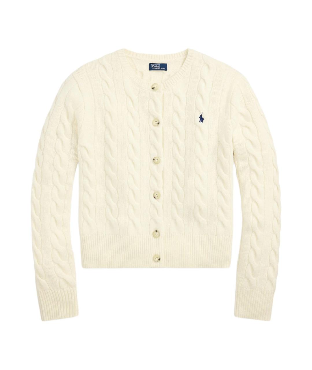 POLO RALPH LAUREN Белый шерстяной кардиган, фото 1